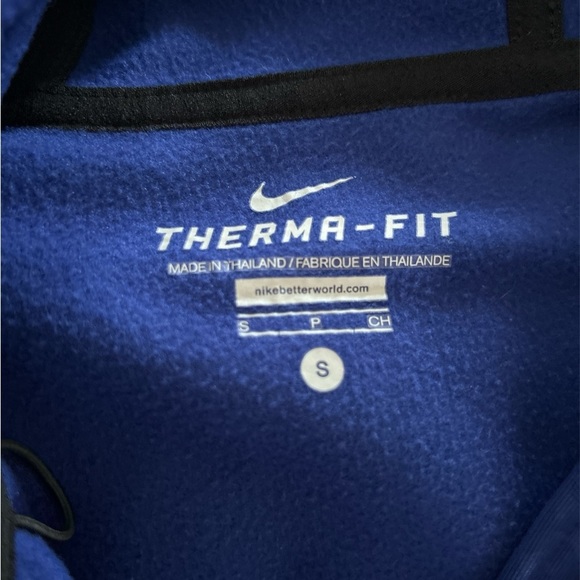 Women’s Nike Therma Fit Simple Swoosh Logo Patterned Full Zip Hoodie Sz S Blue - Picture 6 of 6